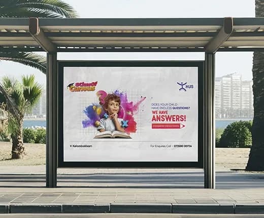 HUS banners on bus stops